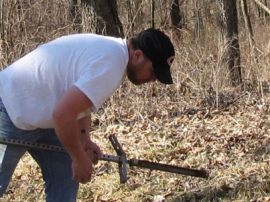 Chad performing a soil test.